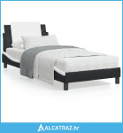 Okvir kreveta s LED svjetlom crno-bijeli 90x190 cm umjetna koža - NOVO