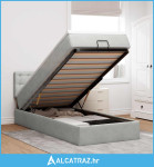 Okvir kreveta s madraca svijetlosivi 100x200 cm baršunasti - NOVO