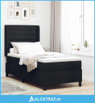 Okvir kreveta s madracem i LED svjetlom Crna 100x200 cm Tkanina - NOVO