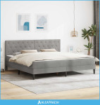 Okvir kreveta s madracem Svijetlo siva 180 x 200 cm Baršun - NOVO