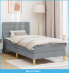 Okvir kreveta s madracem Svijetlo siva 90 x 190 cm tkanina - NOVO