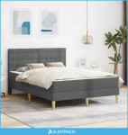 Okvir kreveta s madracem Tamno siva 160 x 200 cm tkanina - NOVO