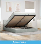 Okvir kreveta s madracima svijetlosivi 200x200cm baršunasti - NOVO