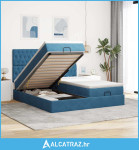 Okvir kreveta s madracima tamnoplavi 160x200cm baršunasti - NOVO