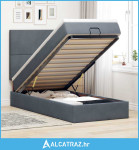 Okvir kreveta s madracima tamnosivi 80x200cm baršunasti - NOVO