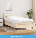 Okvir kreveta s oprugama i madrac krem 80x200 cm od tkanine - NOVO