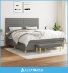 Okvir kreveta s oprugama i madrac svjetlosivi 160x200cm tkanina - NOVO