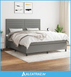 Okvir kreveta s oprugama i madrac svjetlosivi 160x200cm tkanina - NOVO