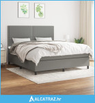 Okvir kreveta s oprugama i madrac svjetlosivi 180x200cm tkanina - NOVO