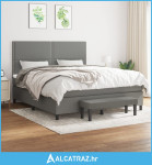 Okvir kreveta s oprugama i madrac svjetlosivi 180x200cm tkanina - NOVO