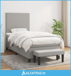 Okvir kreveta s oprugama i madrac svjetlosivi 80x200cm tkanina - NOVO