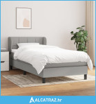 Okvir kreveta s oprugama i madrac svjetlosivi 80x200cm tkanina - NOVO