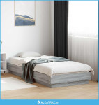 Okvir kreveta za pod Siva Sonoma 80 x 200 cm Konstruirano drvo - NOVO