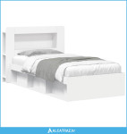 Okvir kreveta s pohranom Bijela 80 x 200 cm Konstruirano drvo - NOVO