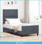 Okvir kreveta tamno sivi 100x200 cm baršun - NOVO