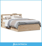 Okvir kreveta s uzglavljem 140 x 190 cm od masivne borovine - NOVO