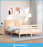 Okvir kreveta s uzglavljem 160 x 200 cm od masivnog drva - NOVO