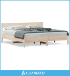 Okvir kreveta s uzglavljem 200 x 200 cm od masivne borovine - NOVO