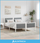 Okvir kreveta s uzglavljem Bijela i svijetlosiva 150 x 200 cm - NOVO