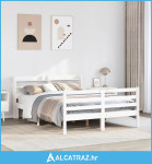 Okvir kreveta s uzglavljem bijeli 120 x 190 cm od borovine - NOVO