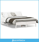 Okvir kreveta s uzglavljem bijeli 160 x 200 cm masivna borovina - NOVO