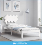 Okvir kreveta s uzglavljem bijeli 90 x 200 cm od masivnog drva - NOVO