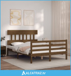 Okvir kreveta s uzglavljem boja meda 140 x 200 cm masivno drvo - NOVO