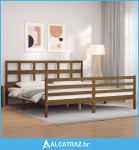 Okvir kreveta s uzglavljem boja meda 200x200cm od masivnog drva - NOVO