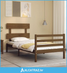 Okvir kreveta s uzglavljem boja meda 90x200 cm od masivnog drva - NOVO