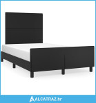 Okvir kreveta s uzglavljem crni 120 x 190 cm od umjetne kože - NOVO