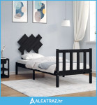 Okvir kreveta s uzglavljem crni 2FT6 jednokrevetni masivno drvo - NOVO