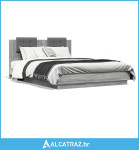 Okvir kreveta s uzglavljem LED boja hrasta sonome 150 x 200 cm - NOVO