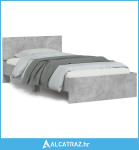 Okvir kreveta s uzglavljem LED siva boja betona 100 x 200 cm - NOVO