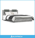 Okvir kreveta s uzglavljem LED siva boja betona 120 x 200 cm - NOVO