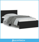Okvir kreveta s uzglavljem i LED svjetlima crni 100 x 200 cm - NOVO