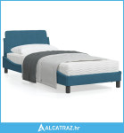 Okvir kreveta s uzglavljem plavi 90 x 200 cm baršunasti - NOVO