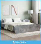 Okvir kreveta s uzglavljem i podnožjem boja betona 160x200 cm - NOVO