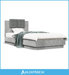Okvir kreveta s uzglavljem siva boja betona 100x200 cm drveni - NOVO