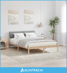 Okvir kreveta s uzglavljem Smeđa i svijetlo siva 135 x 190 cm - NOVO