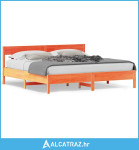 Okvir kreveta s uzglavljem voštano smeđi 180x200 cm od borovine - NOVO