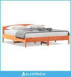 Okvir kreveta s uzglavljem voštano smeđi 200x200 cm od borovine - NOVO