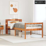 Okvir kreveta s uzglavljem voštano smeđi 90x200 cm od borovine - Vošta