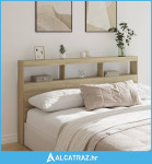 Ormarić za uzglavlje s LED svjetlima boja hrasta 180x17x102 cm - NOVO