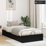 otoman krevet Crni hrast 193 x 120 x 25 cm Iverica - Crni hrast 90 x 2