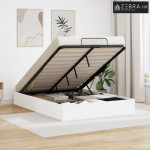 otoman krevet s pohranom Bijelo 193 x 120 x 25 cm Iverica - Bijelo 140