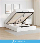 Otomanski krevet s madracem bijeli 140x190cm umjetna koža - NOVO