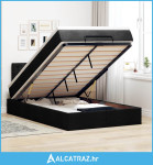 Otomanski krevet s madracem crni 120x190 cm tkanine - NOVO