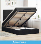Otomanski krevet s madracem crni 120x200 cm tkanine - NOVO