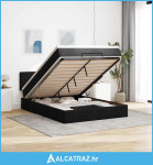 Otomanski krevet s madracem i LED crni 140x190 cm tkanine - NOVO