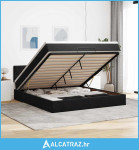 Otomanski krevet s madracem i LED crni 180x200cm baršunasti - NOVO